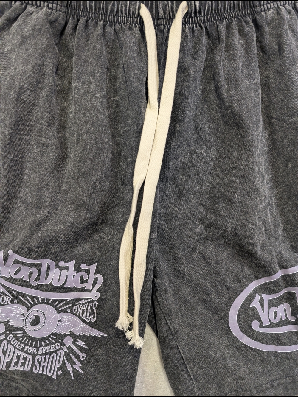 Von Dutch Men's Black Drawstring Shorts